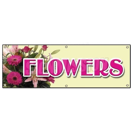 Signmission FLOWERS BANNER SIGN floral flower shop signs florist roses fresh gift B-72 Flowers